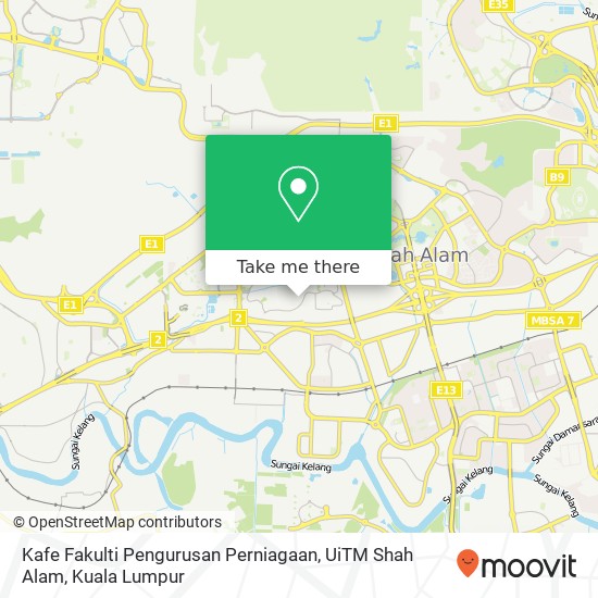 Peta Kafe Fakulti Pengurusan Perniagaan, UiTM Shah Alam