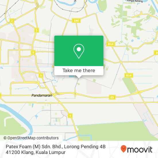 Patex Foam (M) Sdn. Bhd., Lorong Pending 4B 41200 Klang map