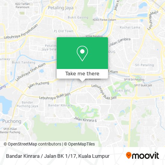 Bandar Kinrara / Jalan BK 1/17 map