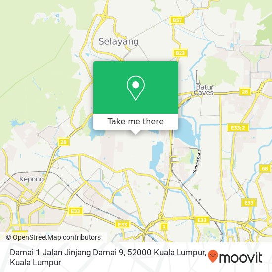 Peta Damai 1 Jalan Jinjang Damai 9, 52000 Kuala Lumpur