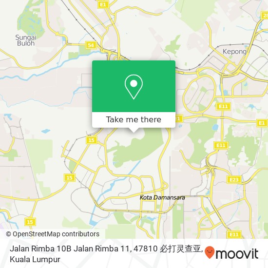 Peta Jalan Rimba 10B Jalan Rimba 11, 47810 必打灵查亚