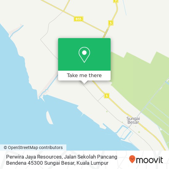 Peta Perwira Jaya Resources, Jalan Sekolah Pancang Bendena 45300 Sungai Besar