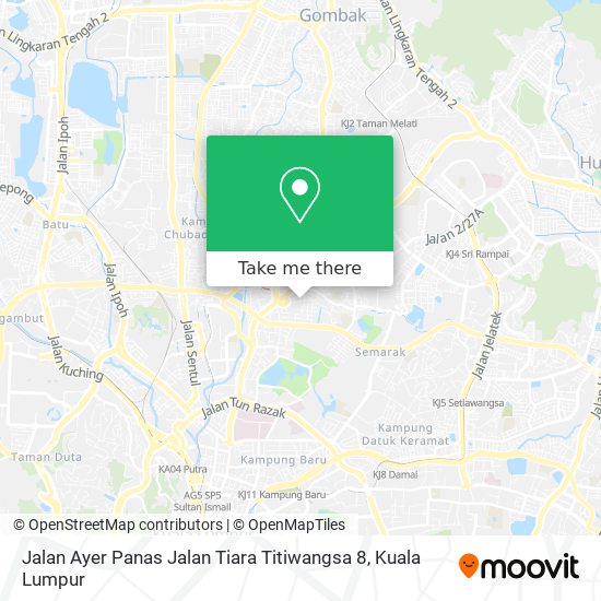 Peta Jalan Ayer Panas Jalan Tiara Titiwangsa 8