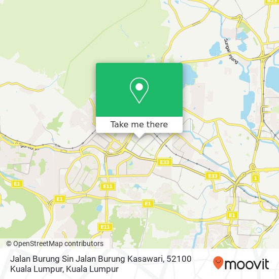 Peta Jalan Burung Sin Jalan Burung Kasawari, 52100 Kuala Lumpur