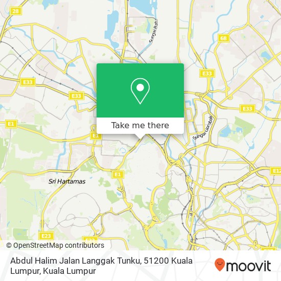 Abdul Halim Jalan Langgak Tunku, 51200 Kuala Lumpur map