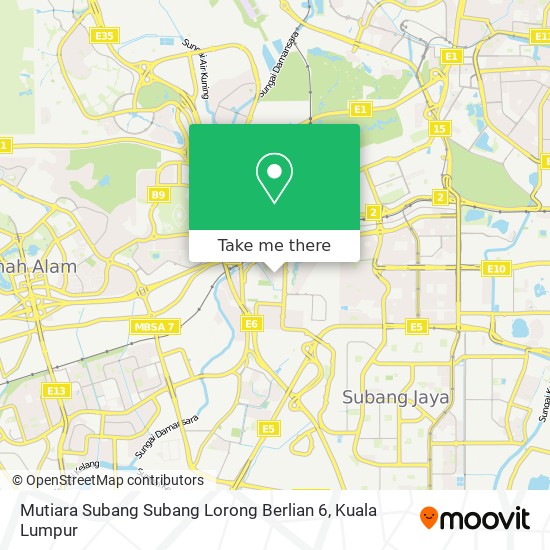 Mutiara Subang Subang Lorong Berlian 6 map