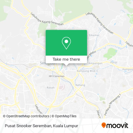 Peta Pusat Snooker Seremban
