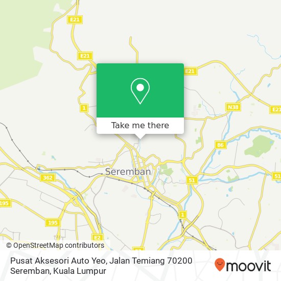 Pusat Aksesori Auto Yeo, Jalan Temiang 70200 Seremban map