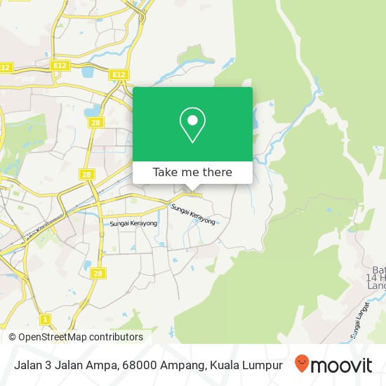 Peta Jalan 3 Jalan Ampa, 68000 Ampang