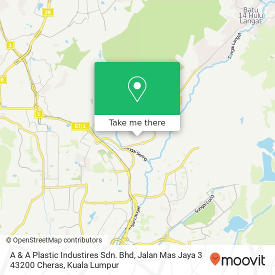 A & A Plastic Industires Sdn. Bhd, Jalan Mas Jaya 3 43200 Cheras map