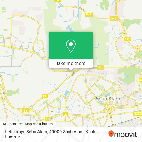 Lebuhraya Setia Alam, 40000 Shah Alam map