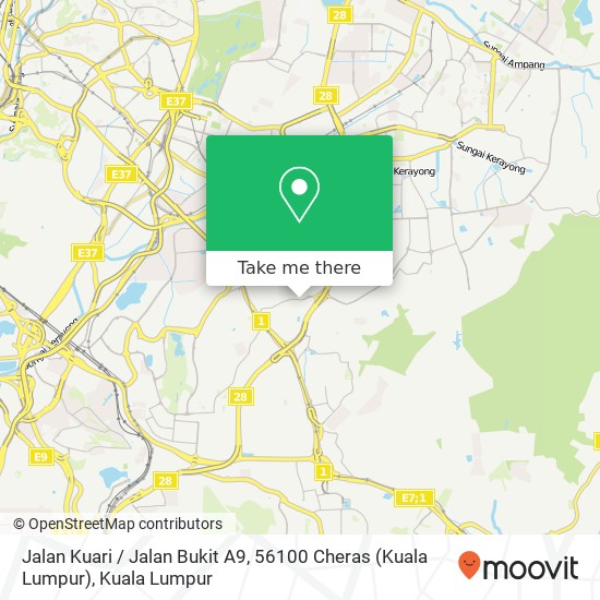 Peta Jalan Kuari / Jalan Bukit A9, 56100 Cheras (Kuala Lumpur)