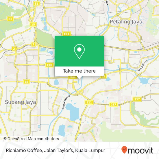 Richiamo Coffee, Jalan Taylor's map