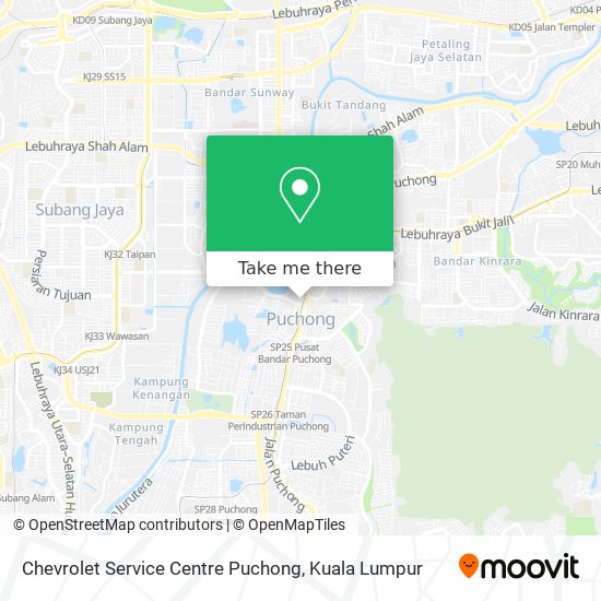 如何坐公交或捷运和轻快铁去puchong的chevrolet Service Centre Puchong