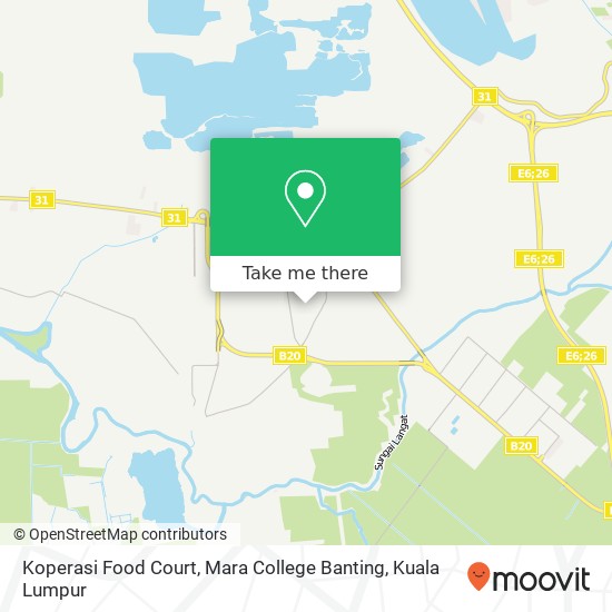 Koperasi Food Court, Mara College Banting map