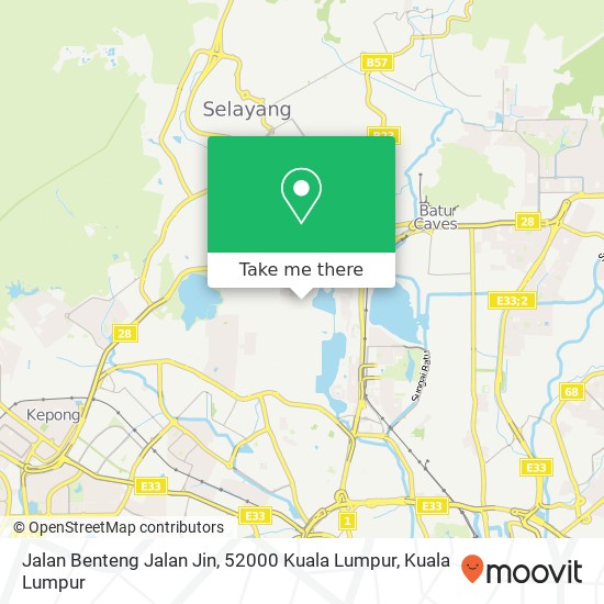 Peta Jalan Benteng Jalan Jin, 52000 Kuala Lumpur