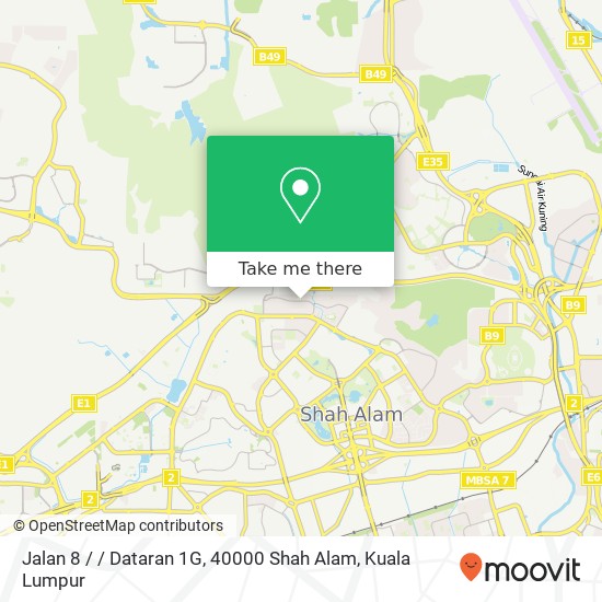 Peta Jalan 8 / / Dataran 1G, 40000 Shah Alam