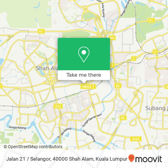 Peta Jalan 21 / Selangor, 40000 Shah Alam