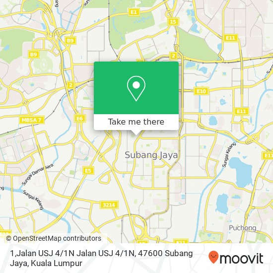 Peta 1,Jalan USJ 4 / 1N Jalan USJ 4 / 1N, 47600 Subang Jaya