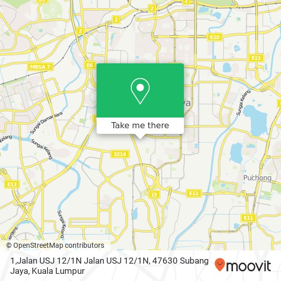 Peta 1,Jalan USJ 12 / 1N Jalan USJ 12 / 1N, 47630 Subang Jaya