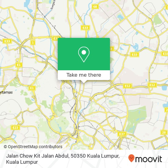Peta Jalan Chow Kit Jalan Abdul, 50350 Kuala Lumpur