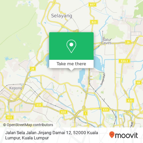 Peta Jalan Sela Jalan Jinjang Damai 12, 52000 Kuala Lumpur