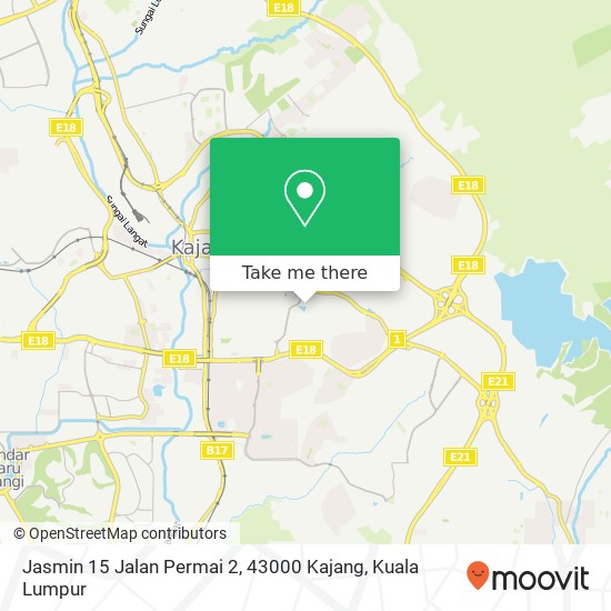 Peta Jasmin 15 Jalan Permai 2, 43000 Kajang
