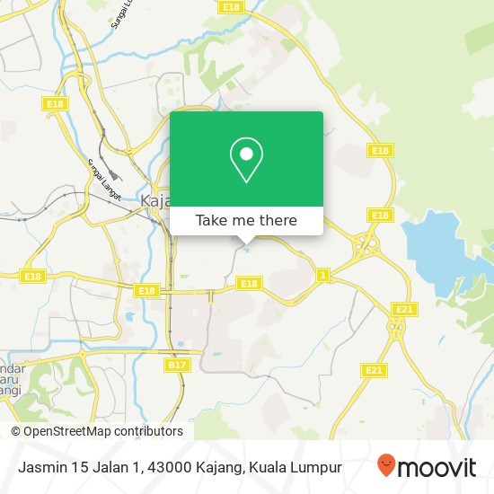 Peta Jasmin 15 Jalan 1, 43000 Kajang