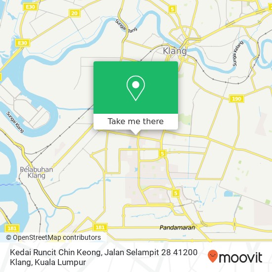 Peta Kedai Runcit Chin Keong, Jalan Selampit 28 41200 Klang