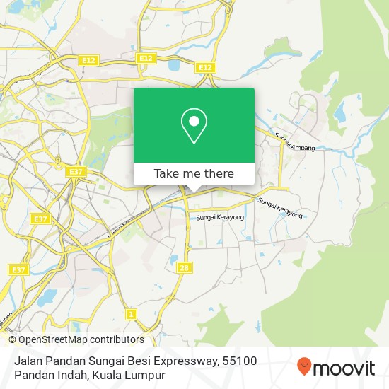 Peta Jalan Pandan Sungai Besi Expressway, 55100 Pandan Indah