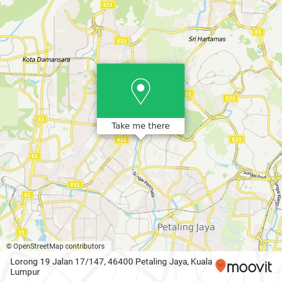 Peta Lorong 19 Jalan 17 / 147, 46400 Petaling Jaya