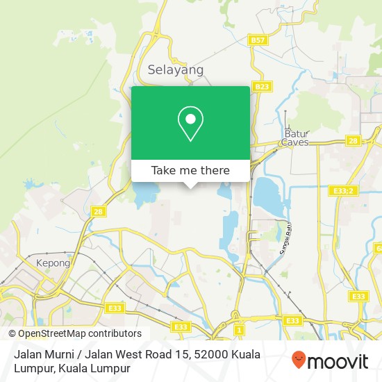 Jalan Murni / Jalan West Road 15, 52000 Kuala Lumpur map