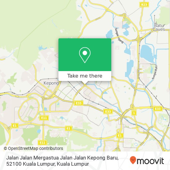 Peta Jalan Jalan Mergastua Jalan Jalan Kepong Baru, 52100 Kuala Lumpur