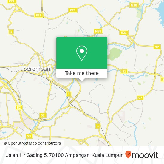 Jalan 1 / Gading 5, 70100 Ampangan map