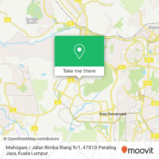 Peta Mahogani / Jalan Rimba Riang 9 / 1, 47810 Petaling Jaya