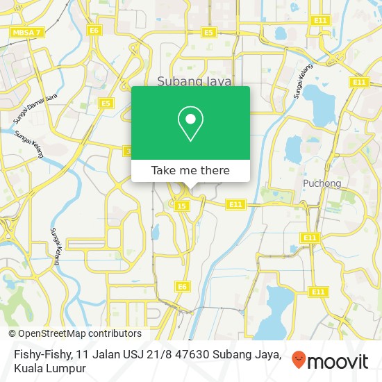 Peta Fishy-Fishy, 11 Jalan USJ 21 / 8 47630 Subang Jaya