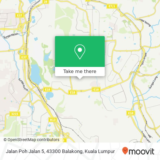 Peta Jalan Poh Jalan 5, 43300 Balakong