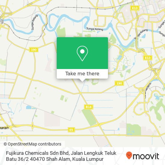 Peta Fujikura Chemicals Sdn Bhd, Jalan Lengkuk Teluk Batu 36 / 2 40470 Shah Alam