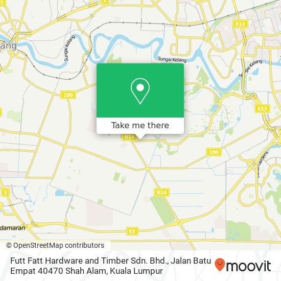 Peta Futt Fatt Hardware and Timber Sdn. Bhd., Jalan Batu Empat 40470 Shah Alam