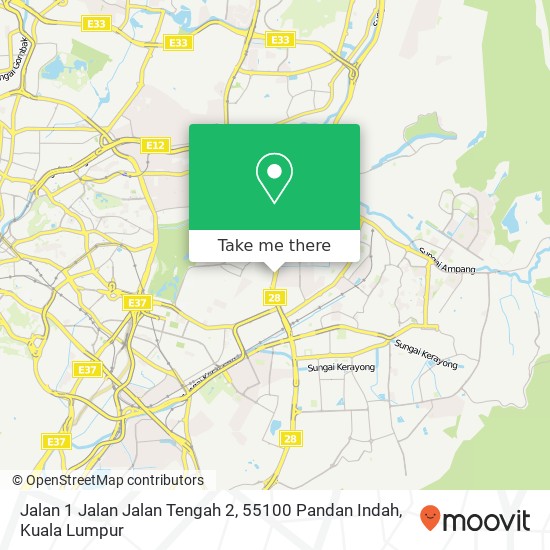 Peta Jalan 1 Jalan Jalan Tengah 2, 55100 Pandan Indah