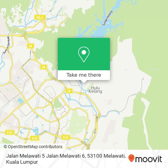 Peta Jalan Melawati 5 Jalan Melawati 6, 53100 Melawati