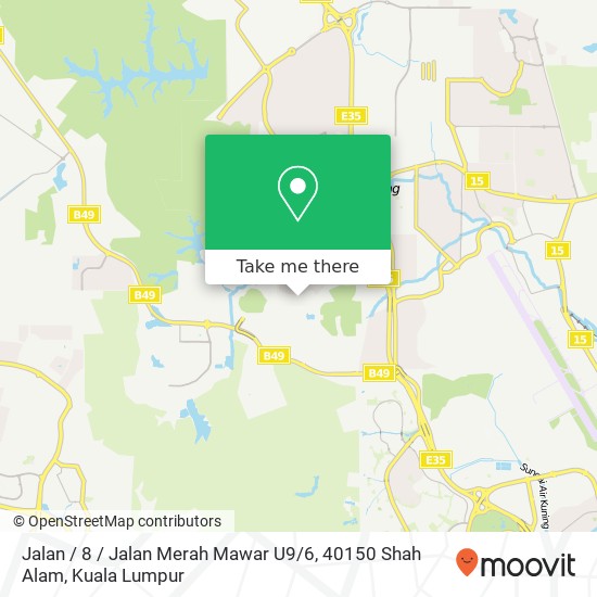 Peta Jalan / 8 / Jalan Merah Mawar U9 / 6, 40150 Shah Alam