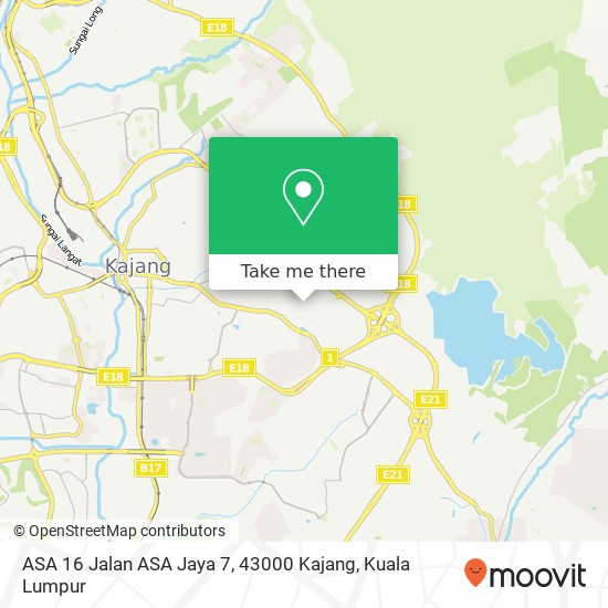 Peta ASA 16 Jalan ASA Jaya 7, 43000 Kajang