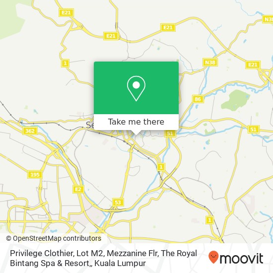 Privilege Clothier, Lot M2, Mezzanine Flr, The Royal Bintang Spa & Resort, map