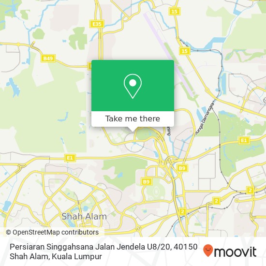 Peta Persiaran Singgahsana Jalan Jendela U8 / 20, 40150 Shah Alam