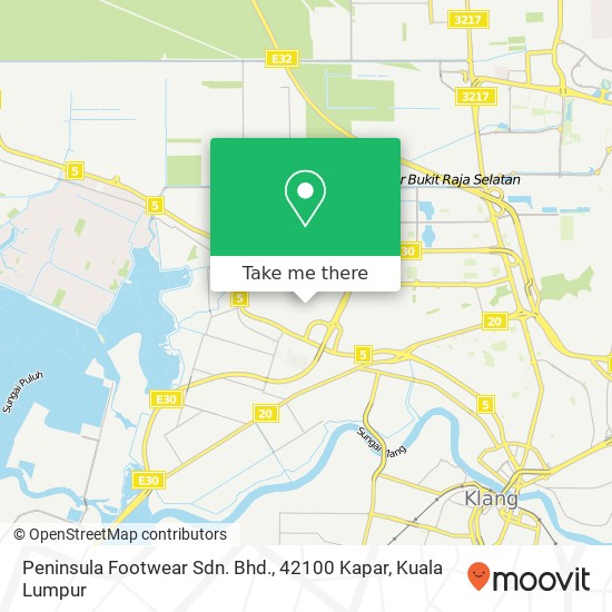 Peninsula Footwear Sdn. Bhd., 42100 Kapar map
