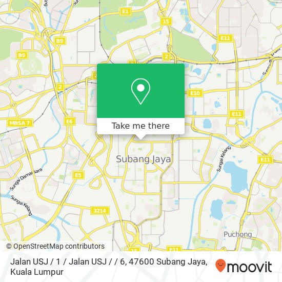 Peta Jalan USJ / 1 / Jalan USJ / / 6, 47600 Subang Jaya