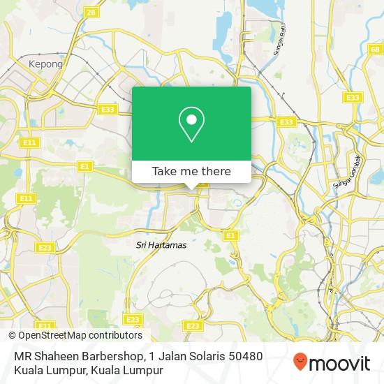 Peta MR Shaheen Barbershop, 1 Jalan Solaris 50480 Kuala Lumpur