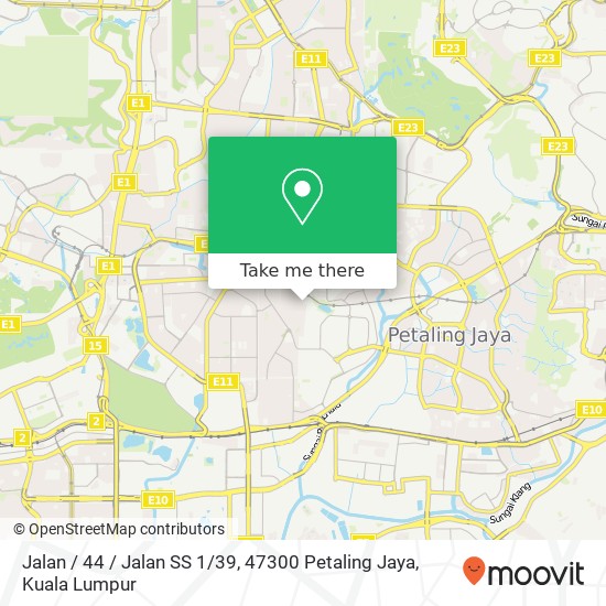 Jalan / 44 / Jalan SS 1 / 39, 47300 Petaling Jaya map