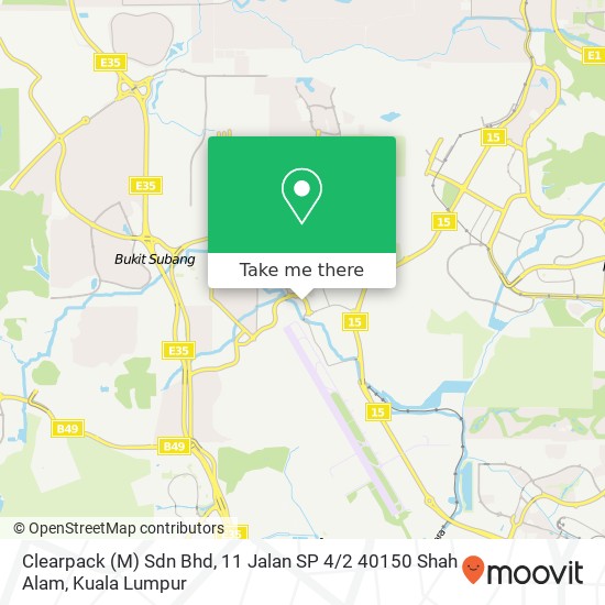Clearpack (M) Sdn Bhd, 11 Jalan SP 4 / 2 40150 Shah Alam map